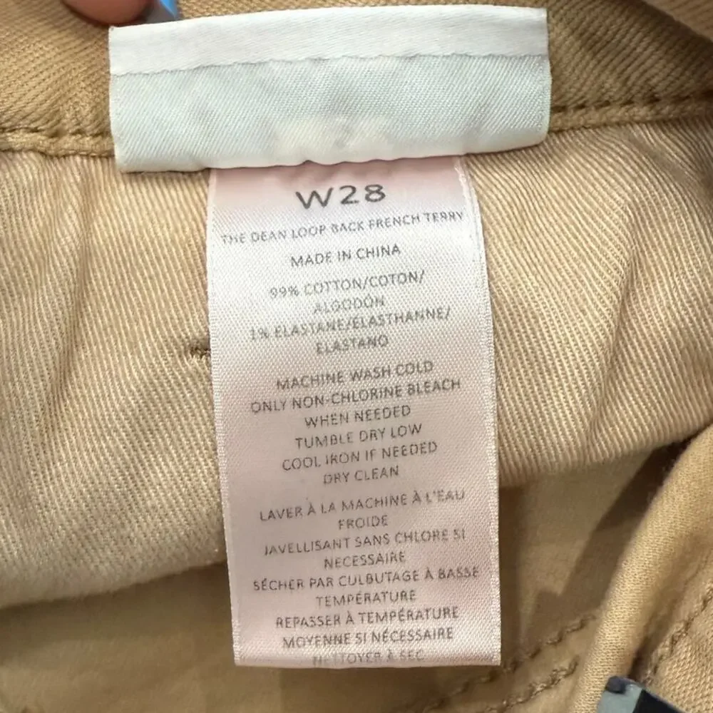 Joe's Jeans Kinetic Dean French Terry Slim Tapered Tan Slim Jean size 28 NEW Tag